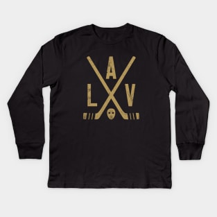 LAV Retro Sticks - Black Kids Long Sleeve T-Shirt